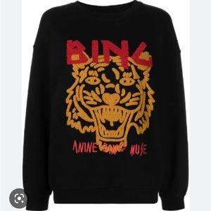 Anine Bing Tiger Sweatshirt Chenille In Black size XS